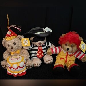 McDonald's Plush Toy Trio - Red, Yellow, Black
